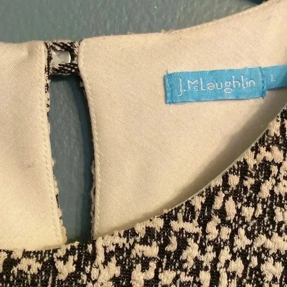 J. McLaughlin women’s dress - large - tweed style - black/white - below the knee - Picture 2 of 7